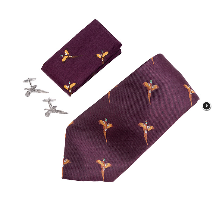 Pheasant Tie, Cufflinks & Hankie Set