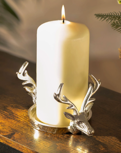 Dual Stag Head Candle Holder