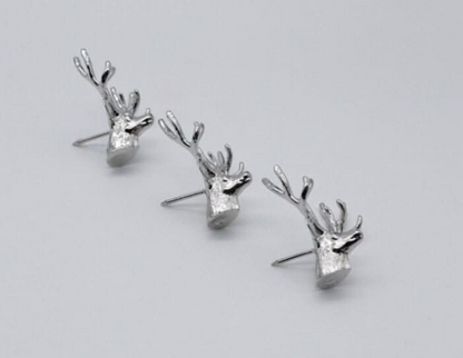 3 Piece Silver Stag Design Candle Pins