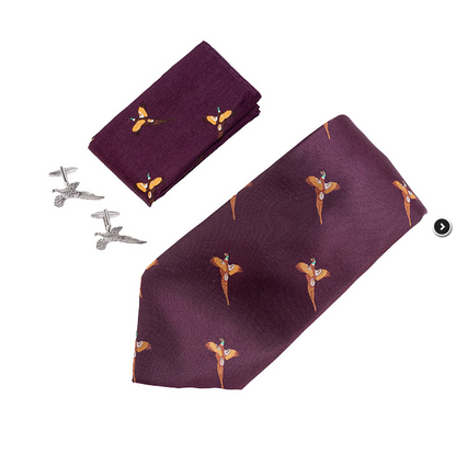 Pheasant Tie, Cufflinks & Hankie Set
